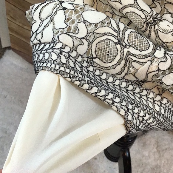 LOFT Black and White Lace Mini Dress - Picture 8 of 8